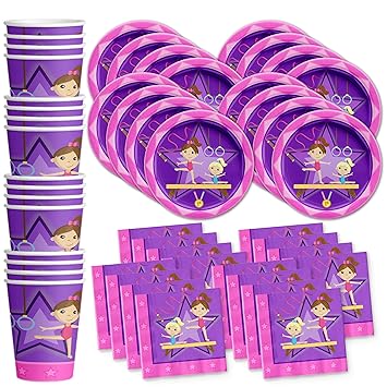Birthday Galore Gymnastics Star Birthday Party Supplies Set Plates