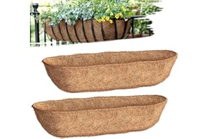 Wuyusile 36 inch Coco Liners Trough 2 Pack for Window Boxes Planters, Coconut Husk for Railing Hanging Deck Fence Plant Flower Basket, Coco Fiber for Outdoor&Indoor