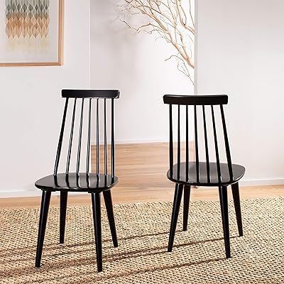 Safavieh Burris Country Farmhouse Black Spindle Side Chair