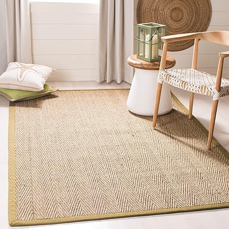 Safavieh Winifred Natural Fiber Rug Woven Seagrass Carpet In Natural Olive 91 X 152 Cm Amazon Co Uk Kitchen Home