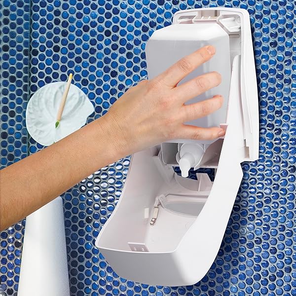 SCOTT PROFESSIONAL FOAM HAIR AND BODY WASH (91553), 1.0 L, FOAMING, LIGHT BLUE, FRESH SCENT, MANUAL REFILLS, (6 BOTTLES)