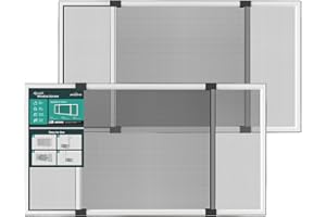Paramondo Expandable Window Screen, Horizontal (15" H x 21.6" - 40" W, 2 Pack) Adjustable Window Screens, Replacement Window Screens for House Windows