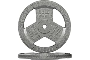 Fitvids 1 Inch Standard Barbell Weight Plates, 2.5 LB to 45 LB Plates for Home Gym Strength Training, Triple-handle Design