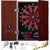 Viper by GLD Products Neptune Electronic Soft Tip Dart Board with Cabinet | 15.5 Inch Regulation Target Face, 57 Games, 300 Options, 1-16 Players, Built-In Dart Storage, Backlit Display, For Adults
