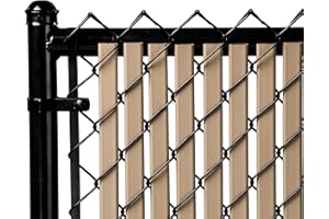 TUBE SLATS Proudly Made in The USA! - Tube Slat Double-Wall Bottom Locking Slat Depot Privacy Slat for 3', 4', 5', 6', 7' and 8' Chain Link Fence (5ft, Beige)