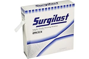 DERMA SCIENCES Surgilast Tubular Elastic Dressing Retainer, Net Stretch Design Serves as a Secondary Dressing, Without the Use of Adhesive Tape, Size 2 for Small Hand, Arm, Leg or Foot, 25 Yard Roll When Stretched