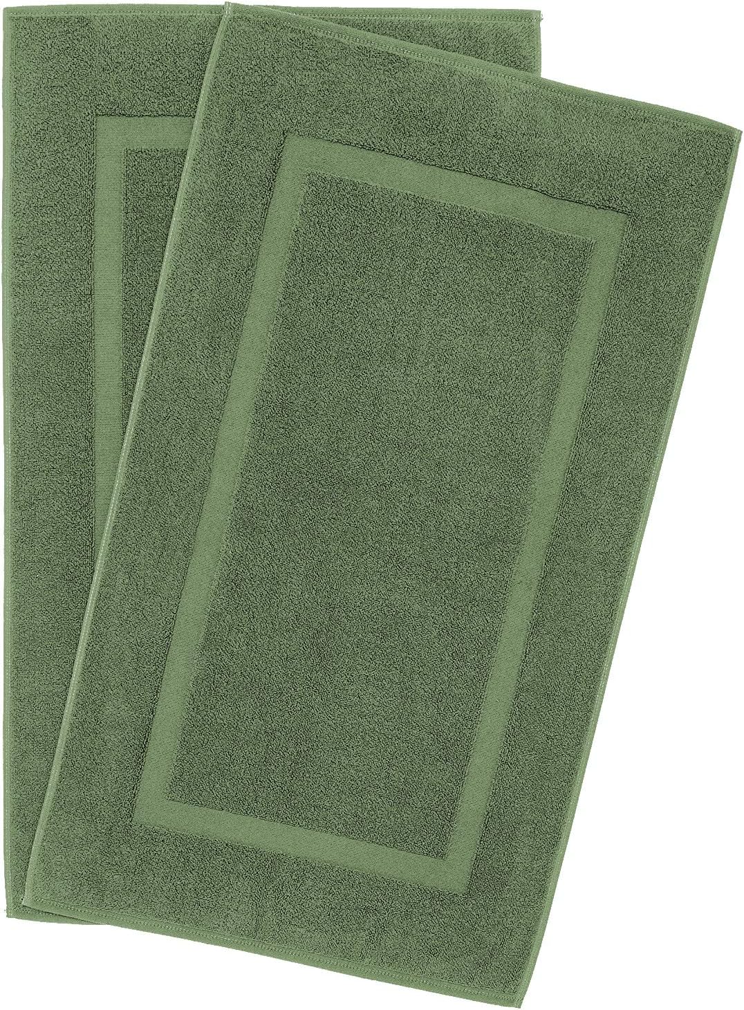 900 GSM Machine Washable 20x34 Inches 2-Pack Banded Bath Mats, Luxury Hotel & Spa Quality, 100% Ring Spun Genuine Cotton, Maximum Softness & Absorbency by United Home Textile, Sage Green: Kitchen & Dining