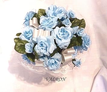 Imitation Soie Bleu Rose Bouquetpour Bouquet De Mariée Ou