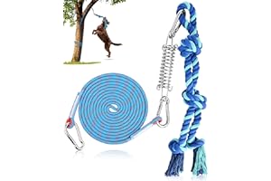 Petbobi Bungee Dog Toy, Outdoor Dog Tug Toy for Pitbull Interactive Exercise, Spring Pole Tug-of-War Toy with Durable Rope, Hanging Toy for Large Dogs to Reduce Boredom, Blue