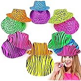 The Glowhouse Neon Gangster Fedora Party Hats for Adults and Kids, UV Reactive Fluorescent Hat 12-Pack, Parties, Weddings