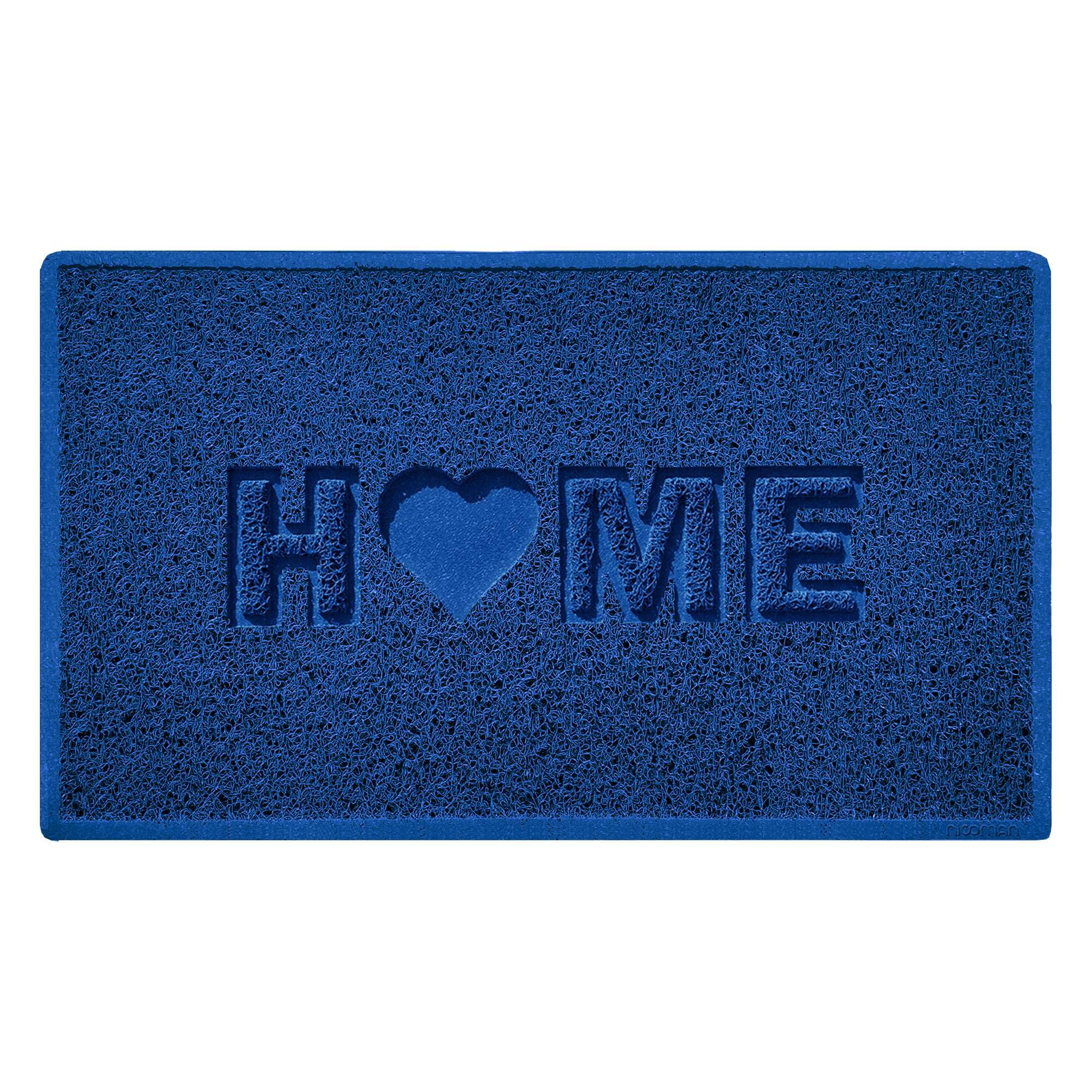 Nicoman LOVE at HOME Doormat 75x44cm - Loyality Blue｜Heavy Duty Non-Slip｜Indoor/Outdoor｜Entrance Barrier Dirt-Trapper Floor Mat｜Home Patio Garden Conservatory Door Mat｜Home Heart