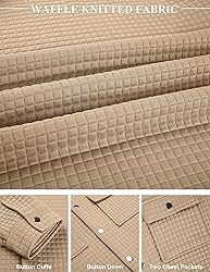 COOFANDY Shacket Mens Long Sleeve Quilted Shirt