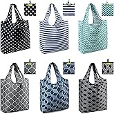 BeeGreen Grocery Bags | Reusable Gift Bags, Large Tote for Women & Foldable Beach Bag - 6 Pack Reusable Bag With Handles | Collapsible Cute Cloth Storage for Market, Holiday & Shopping | Washable​