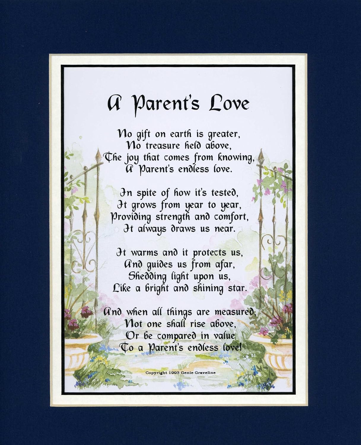 Amazon Com Genie S Poems Parents Anniversary Parent Thank You Parent Poem Parent Verse Saying Parent Appreciation Parent Birthday Toys Games
