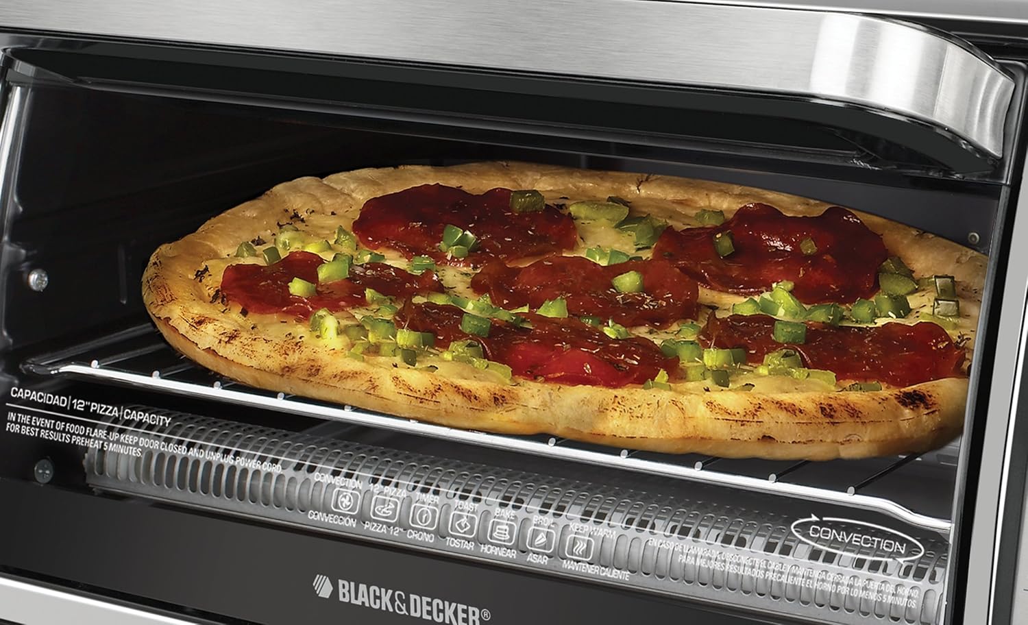 Black Decker 6 Slice 12 Inch Pizza Countertop Convection Toaster