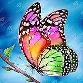 DIAMOND ART CLUB Watercolor Butterfly Diamond Art Kits for Adults | Premium Diamond Painting Kit, Fun DIY Crafts for Adults, Round Diamond Art Canvas, 13" x 13" (32.8 x 32.8 cm)