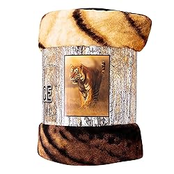 Northwest Savanna Tiger Oversized Raschel Throw