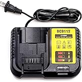 JYJZPB DCB112 Battery Charger Compatible for 20V Battery DCB206 DCB204 DCB230 DCB240 DCB120 DCB126 DCB612 DCB609 DCB606 Replacement for Charger 12V&20V DCB101 DCB105 DCB115 DCB107