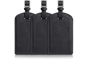 AIRKIT 3 Pack Luggage Tags for Suitcases, TSA Approved Bag Tags, Baggage Tags with Privacy Protection, Travel Essentials Luggage Accessories, Black