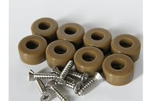 HIGH FALLS FURNITURE CO. Rubber Bumper Feet 1/2" DIA with Stainless Screws QTY 8 (Black, White, Brown, Beige, Grey, Green, Orange) (24, Brown)