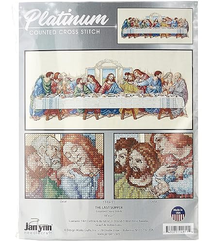 Janlynn “A Virtuous Woman” Counted Cross Stitch Kit – 14 Count White Aida, 15.25x9.25 Inch Finished Size, Includes Floss & Needle