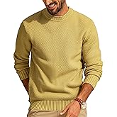 PJ PAUL JONES Mens Sweater Waffle Knit Crewneck Sweater Textured Long Sleeve Pullover