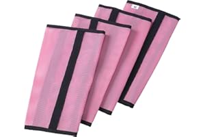 LEAFOREST Horse Fly Boots Breathable Mesh Horse Fly Leggings No More Horsefly Nuisance Greatly Reduce Stomping,Hoof Damage and Leg Fatigue (Set of 4) (Pink, Small)