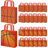 SZJINGCAI 24 Pack Basketball Gift Bags with Handle, Reusable Non Woven Treat Goodie Bag Sport Favor Bags For Basketball Theme Birthday Party Decoration Supplies