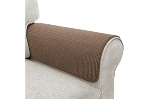 LOVOGEMY Couch Arm Covers, Sofa Arm Covers, Waterproof Armrest Cover for Sofas, Armchair, Loveseat, Non-Slip Recliner Arm Cover, Sofas Headrest Cover, Arm Chair Covers Set of 2 (Chocolate, 24"×20")