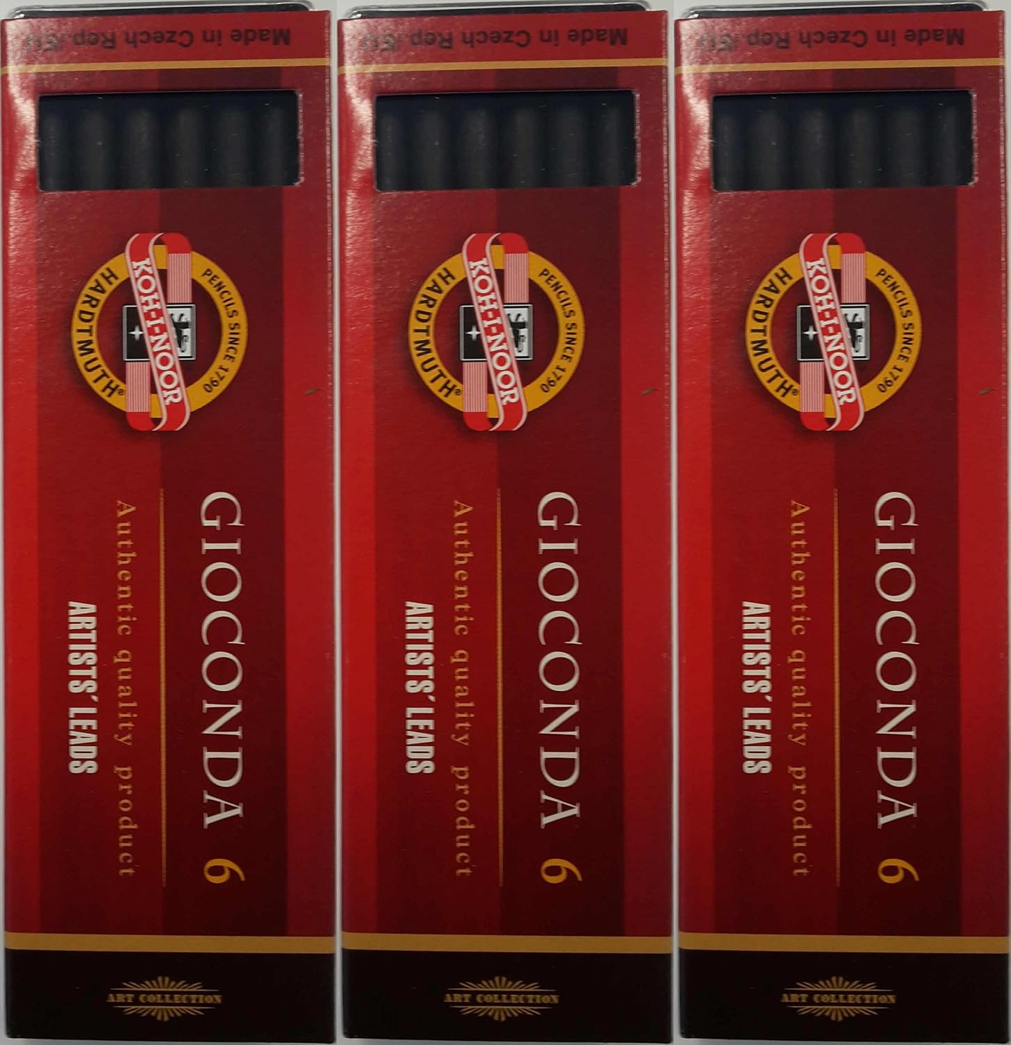KOH-I-NOOR Value Pack of 3 Charcoal Set 5.6 mm / 120 mm Hard / Medium / Soft Gioconda Black - Image 3