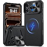 GIVELOT Magnetic for iPhone 17 Pro Case,[Compatible with Magsafe][Slide Camera Cover][Kickstand][Military Grade Protection] Shockproof Rugged Case for iPhone 17 Pro,Black