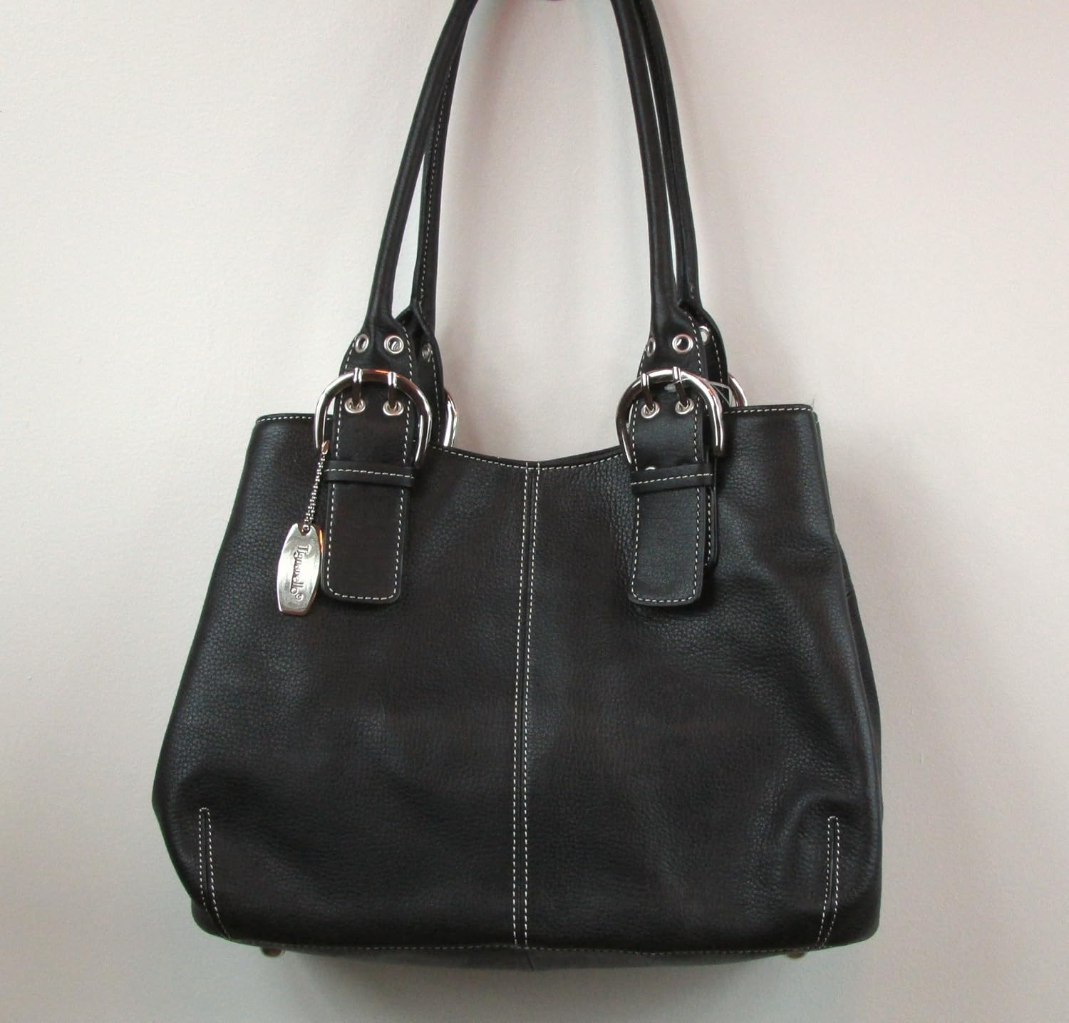 Tignanello Pebble Leather Double Handle Shoulder Bag Handbags