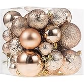 Christmas Ornaments for Xmas Trees,Champagne Shatterproof Christmas Ball Ornaments