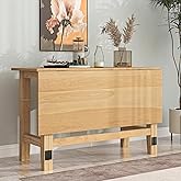 Merax Farmhouse Wood Extendable Dining Table with Drop Leaf for Small Places, Modern Freestanding Scalable Desk for Kitchen &