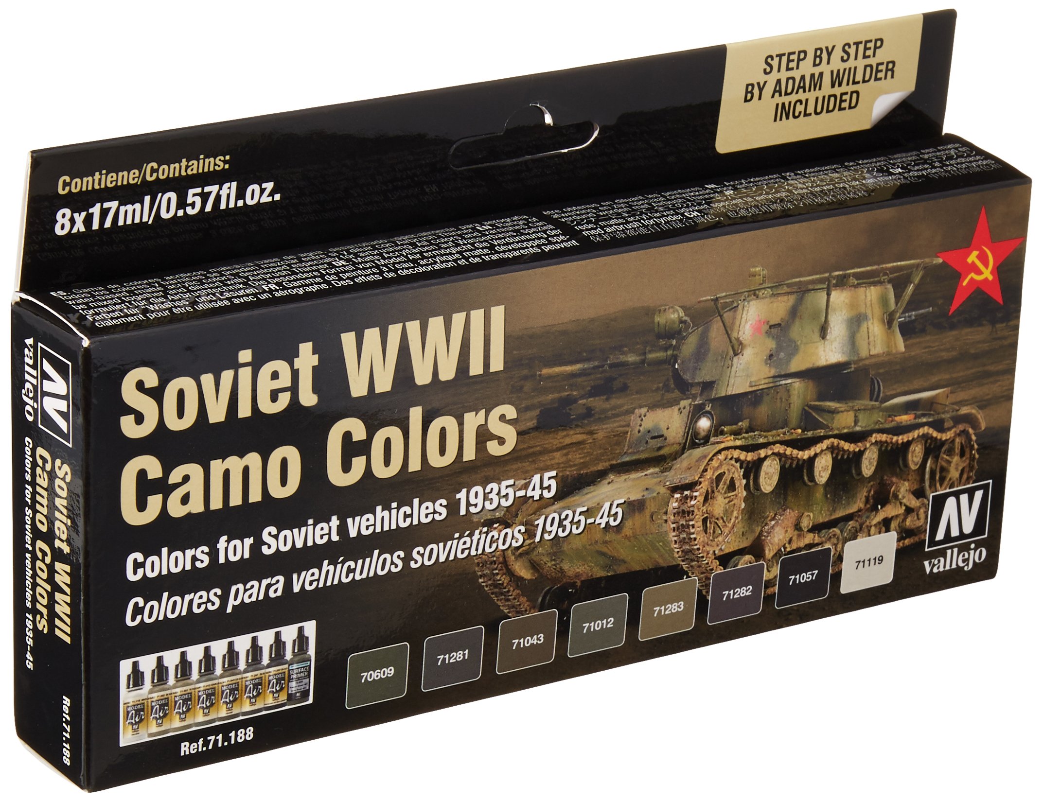Acrylicos Vallejo VJ71188 "Soviet Wwii Camo Colors" Model Air Set