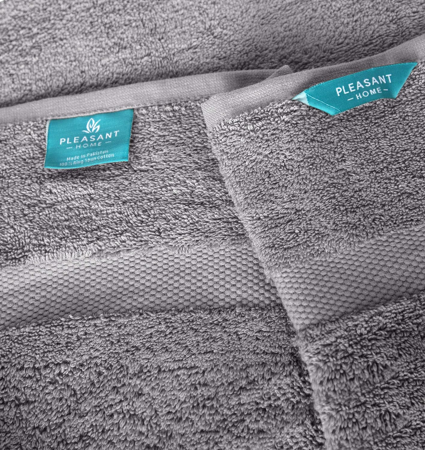 Pleasant Home Bath Towels Set – 6 Piece Bath Set - 2 Bath Towels, 2 Hand Towels & 2 Wash Cloths - 100% Cotton - 580 GSM – Lightweight, Soft & Absorbent – Durable (Grey): Home & Kitchen