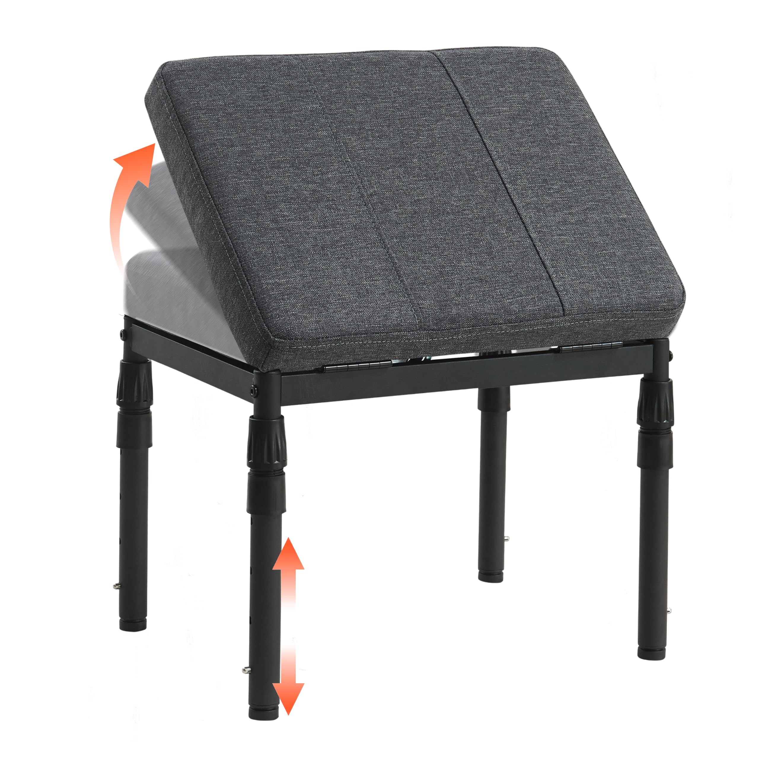 Photo 1 of Adjustable Ottoman Pouf, 4 Height Position & 60 Degree Tilt Angle Adjustment Footrest Ottomans Footrest Foot Stools Pouffe Footstool for Under Desk for Living Room Home(Carbon Gray)
