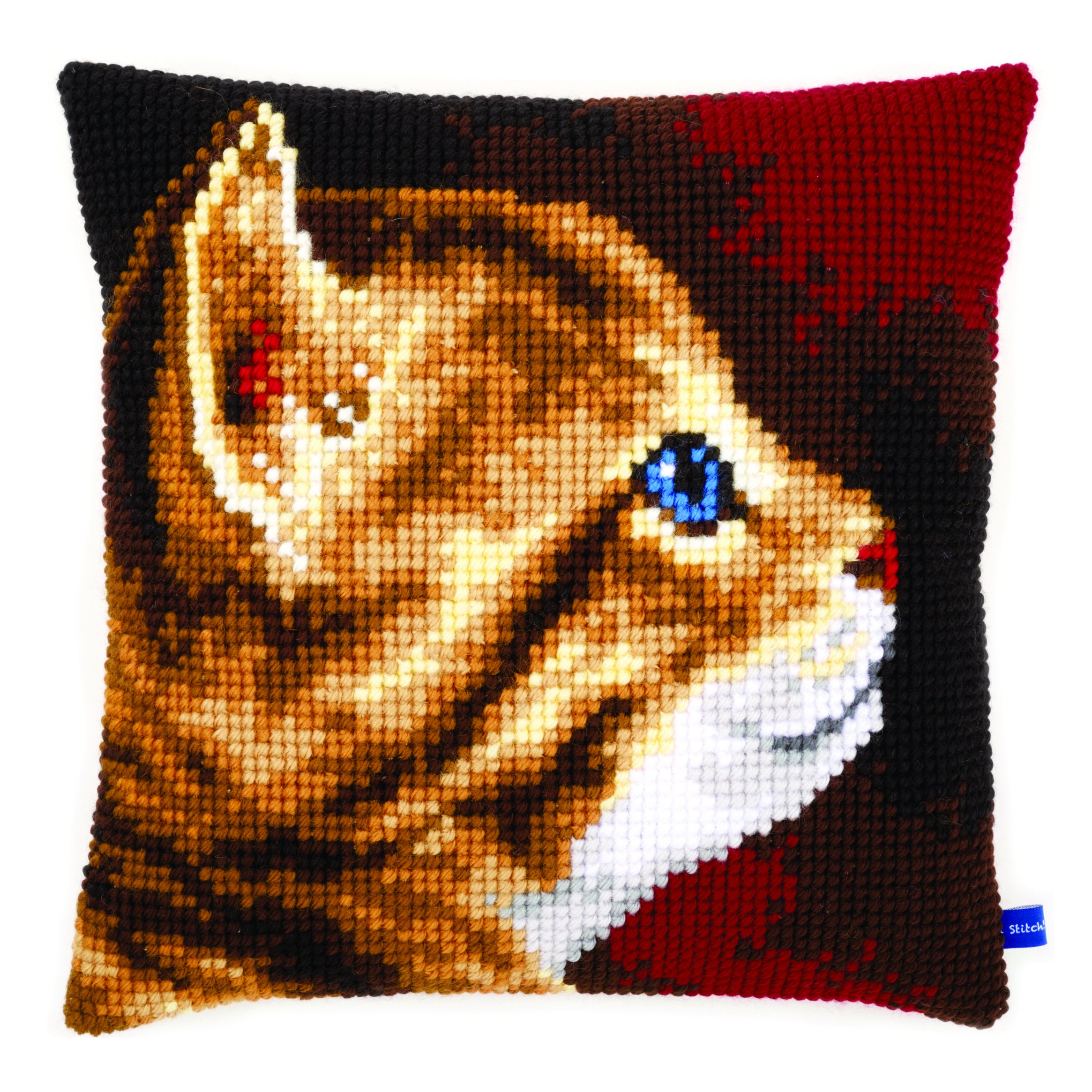 Vervaco Kitten Cushion,Brown