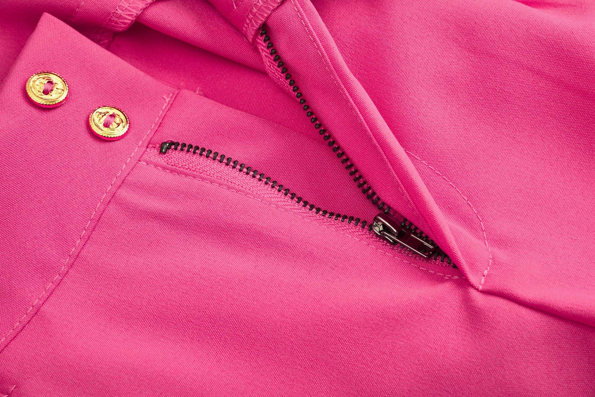 Womens Formal Dress Pants - Comfy Career Straights Leg Work Trousers with Belt Pink US 12