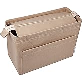 Vercord Felt Zipper Handbag Tote Purse Duffel Backpack Organizer Insert Beige Medium