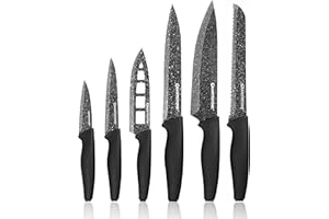 Granitestone Nutriblade 6 PC Knife Set by , Professional Kitchen Chefs Knives with Ultra Sharp Stainless Steel Blades and Non