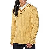 Amazon Essentials Mens Cable Knit V-Neck Sweater