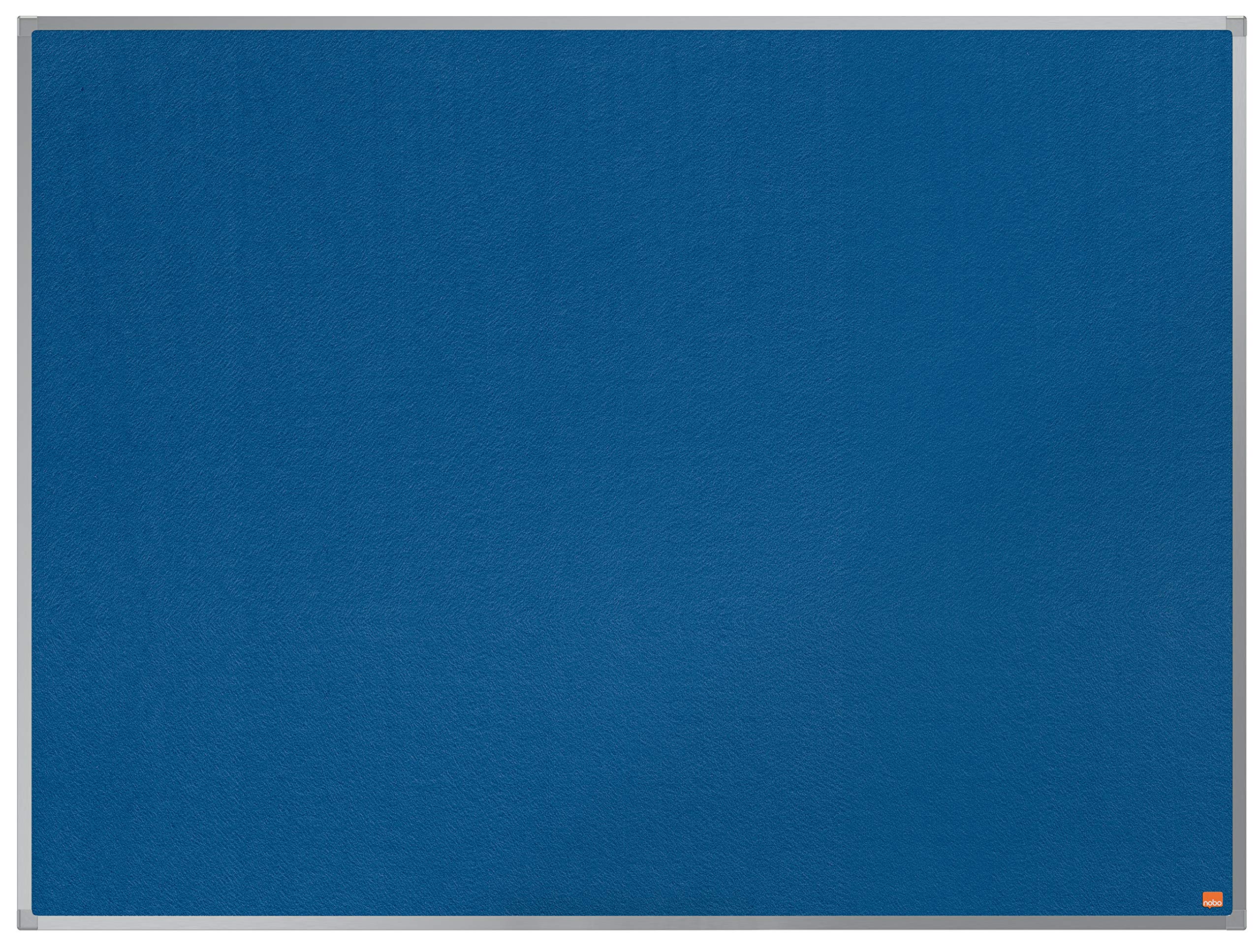 Nobo Felt Noticeboard, 1200 x 900 mm, Aluminium Trim, Corner Wall Mounting, Essence Range, Blue, 1904071