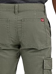 Wrangler Authentics Boys' Cargo Pant, Olive, 6 Slim