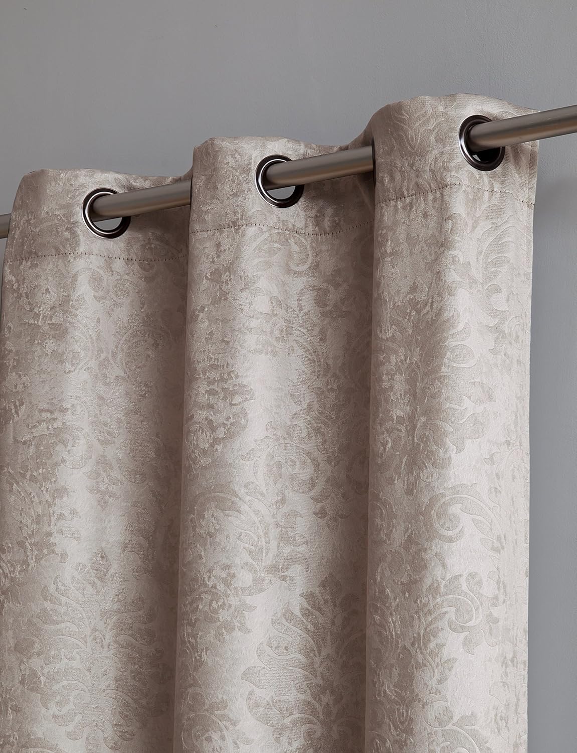 AsaTex Loretta - 1 Embossed Patio Extra Wide Curtain Panel with 16 Grommets - Thermal Weaved Blackout - Noise Reduction Fabric - Ideal for Sliding and Patio Doors (Patio 102 W x 84, Charcoal)