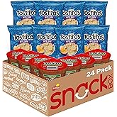 Frito Lay Tostitos Bitesize Rounds Chips and Salsa Dip Cups Variety Pack, (Pack of 24), Vegetarian, Blue