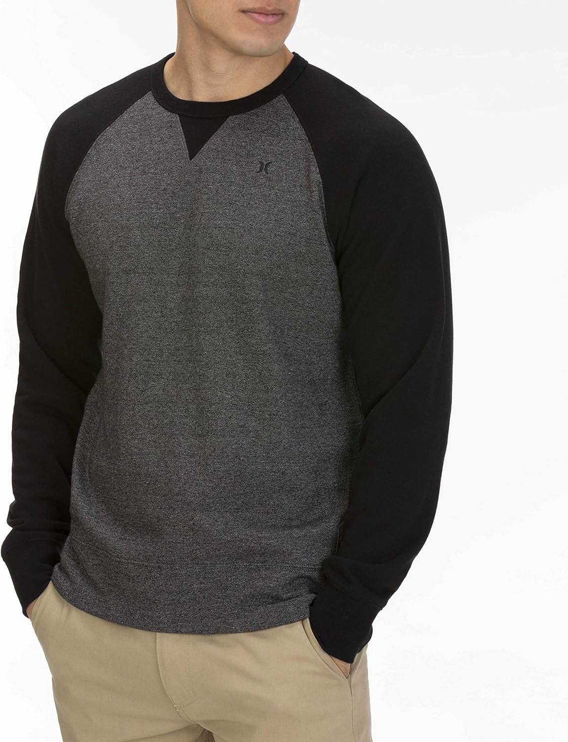 Hurley Men's Crone Textured Fleece Crew Shirt: Clothing