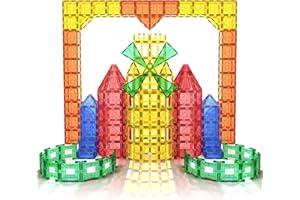 BIGSHU Magnetic Tiles Building Blocks, STEM Toys for 3+ Year Old Boys Girls, Montessori Toys for Kids Sensory Educational Toys Gifts, Classroom Preschool Learning Toys, Compatible Magnetic Toddler Toys