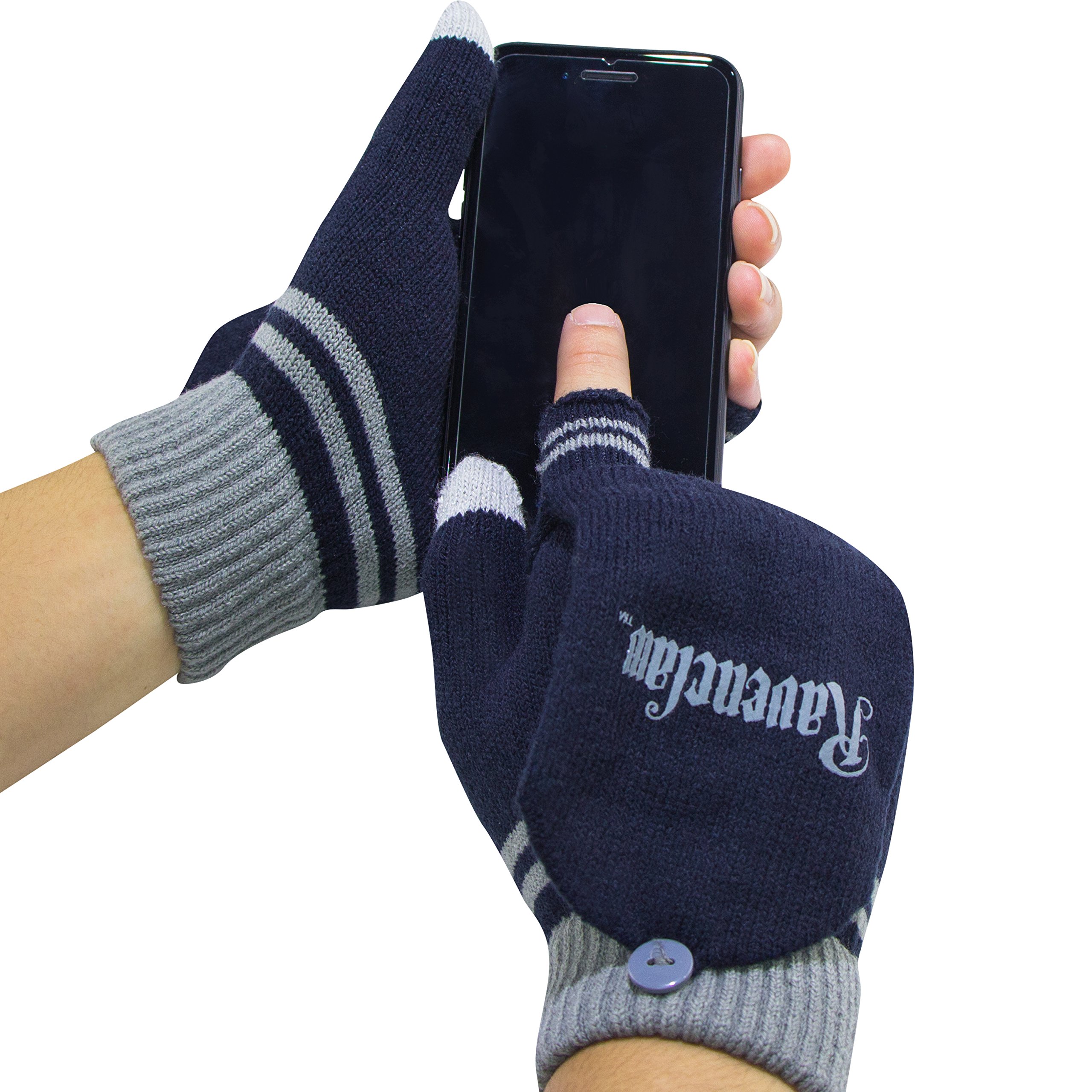 Cinereplicas - Harry Potter - Mitten Gloves - Magic Touchscreen - Officially licensed - Ravenclaw - Blue & Grey