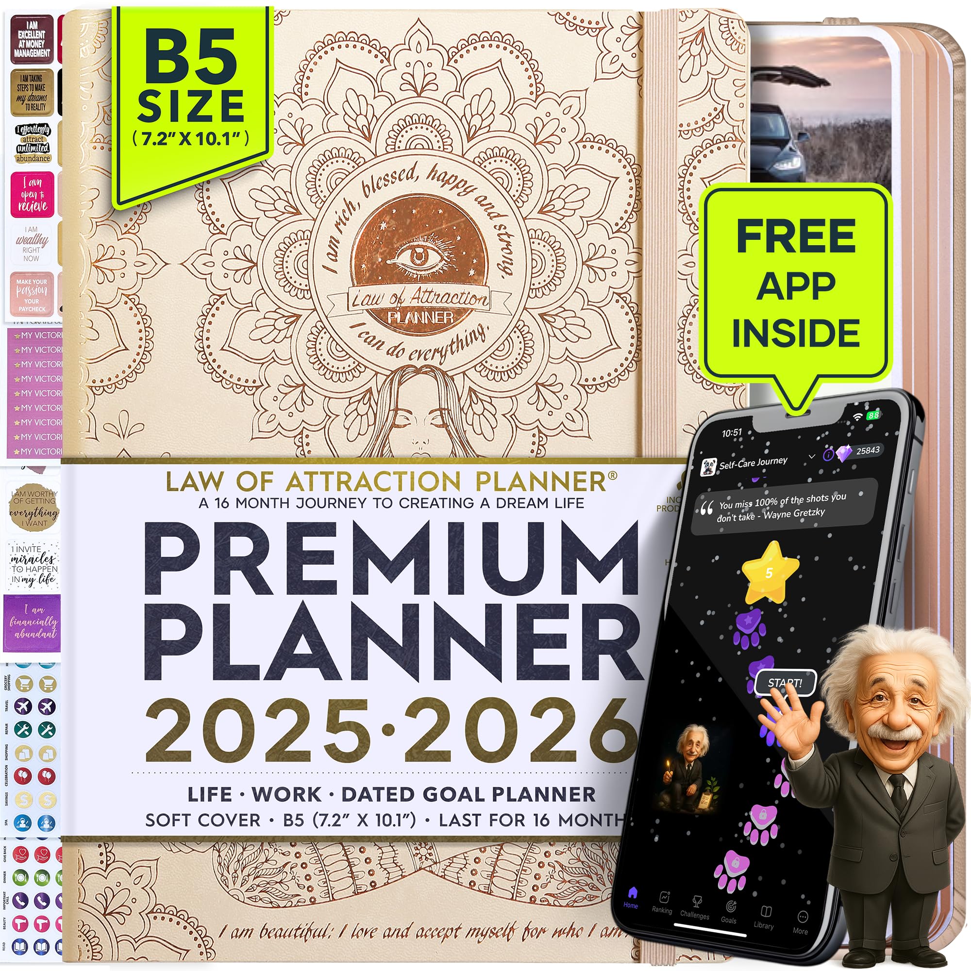2025-2026 Planner Weekly and Monthly | 16-Month Life Planner to Increase Focus & Productivity | Reduce Overwhelm & Achieve Your Biggest Goals | Include Gift Box & Stickers | Sep 2025-Dec 2026